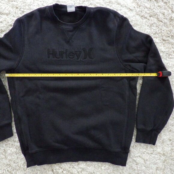 Hurley Mens Long Sleeve Sweat Shirt Dark Gray Size Medium Fleece Crew Embroidery - Picture 6 of 9